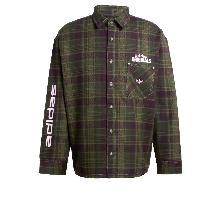 adidas men ORIGINALS FLANNEL LONG SLEEVE WORK SHIRT