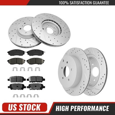 Front Rear Disc Rotors Brake Pads Kit For 2017-2019 Infiniti Q70 M37 M35h Murano