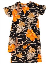 Vintage Womens Shift Dress UK 14 Medium Black Floral Cotton EJ15