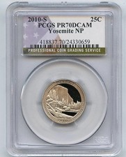 2010 S 25C Clad Yosemite Quarter PCGS PR70DCAM