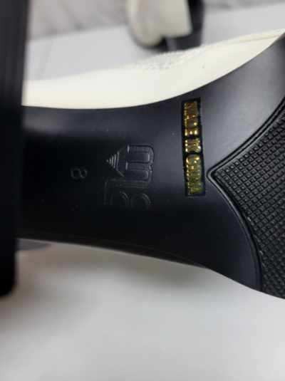 Black White Split Heart Cutout Platform Ankle Boo… - image 4