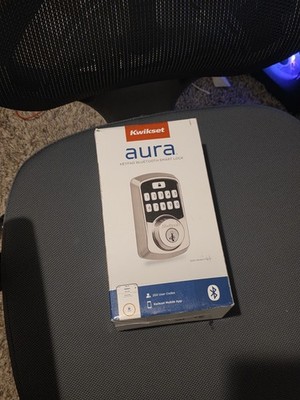 Kwikset Aura Keypad Bluetooth Smart Lock Satin Nickel, App Compatible, SmartKey