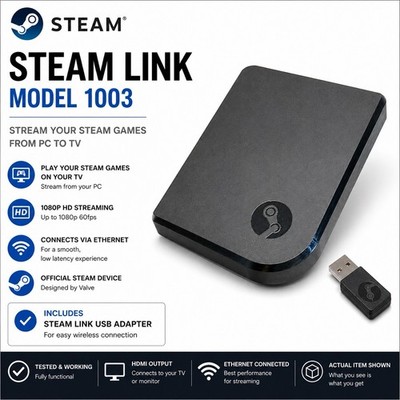 Valve Steam Link Model 1003 Game Streaming Device w/ USB Wireless Adapter Tested