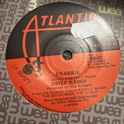 #ad Sister Sledge Peer Pressure Frankie On Atlantic 1985 7quot; 45RPM Vinyl Single AU $14.99