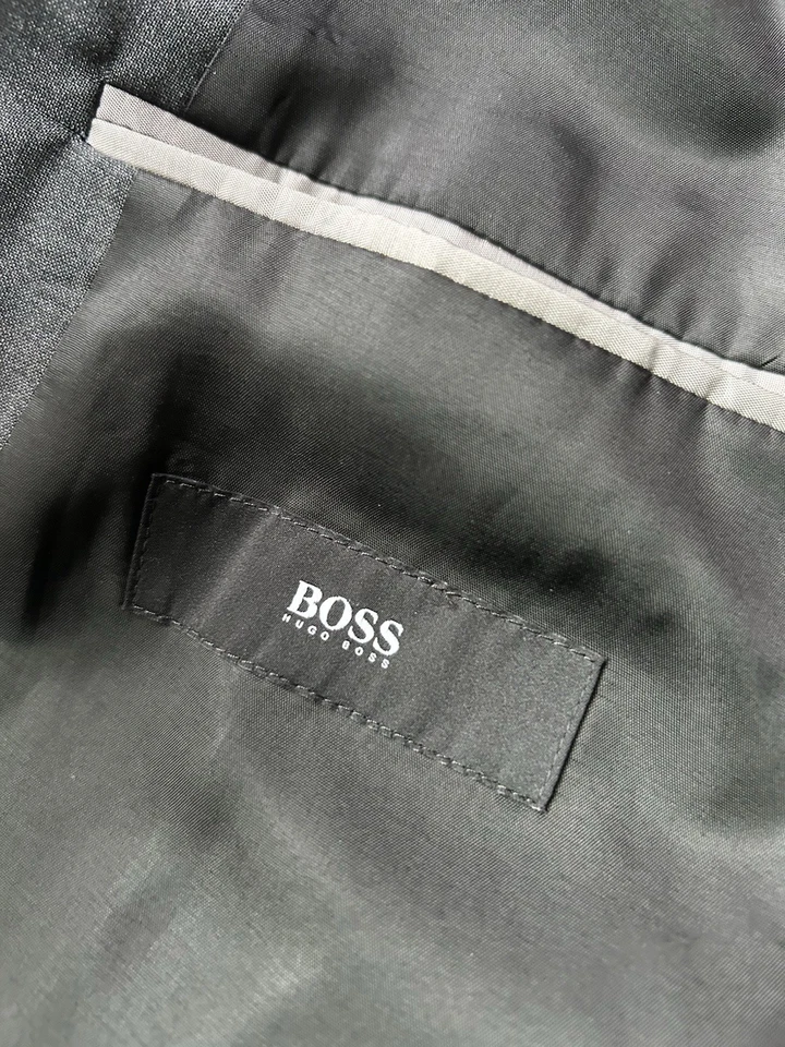 Jaqueta Hugo Boss Blazer Masculina 40L Lã Virgem Cinza Casaco Esportivo Clássico UNIÃO EUA - Imagem 2 de 4