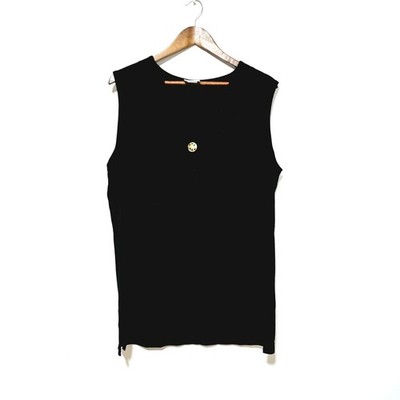 Bentley Sleeveless Cardigan Women's Plus Size 1X Tall Vintage Black Casual 
