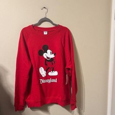 Unisex Red Disney Mickey Mouse Disneyland Sweater sz XL NWT pullover crew neck