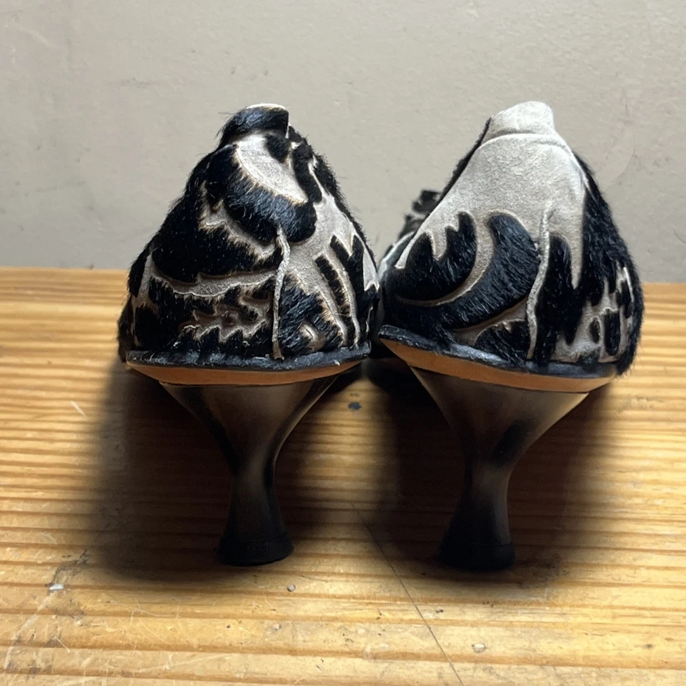 CYDWOQ Mujer Talla 14 48 Hecho a Mano Gatito Tacones Cuero de Becerro Foto 3 de 4