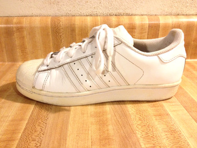 Adidas Womens 6M Superstar Samba White Leather Low Top Lace Up Sneakers