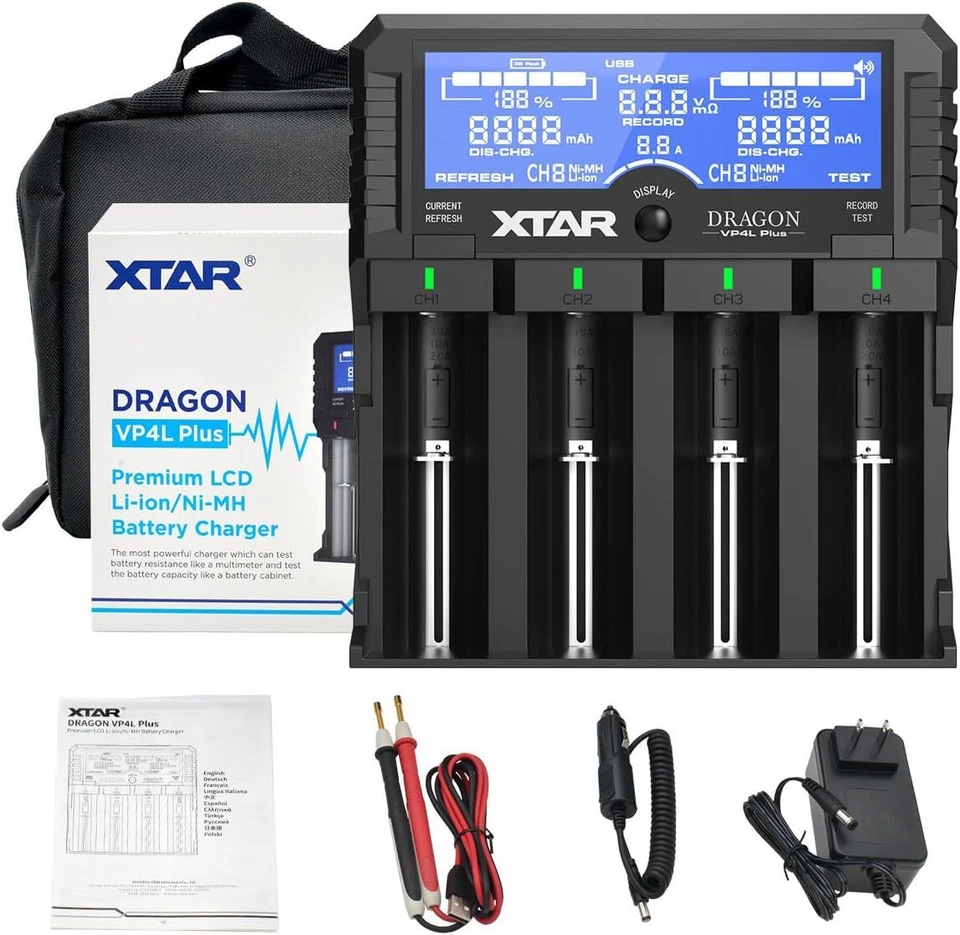 XTAR VP4 Battery Charger Plus Dragon Li - Ion LCD 12V 2.4A TC / Cc / Cv 5V New - Image 4 of 4
