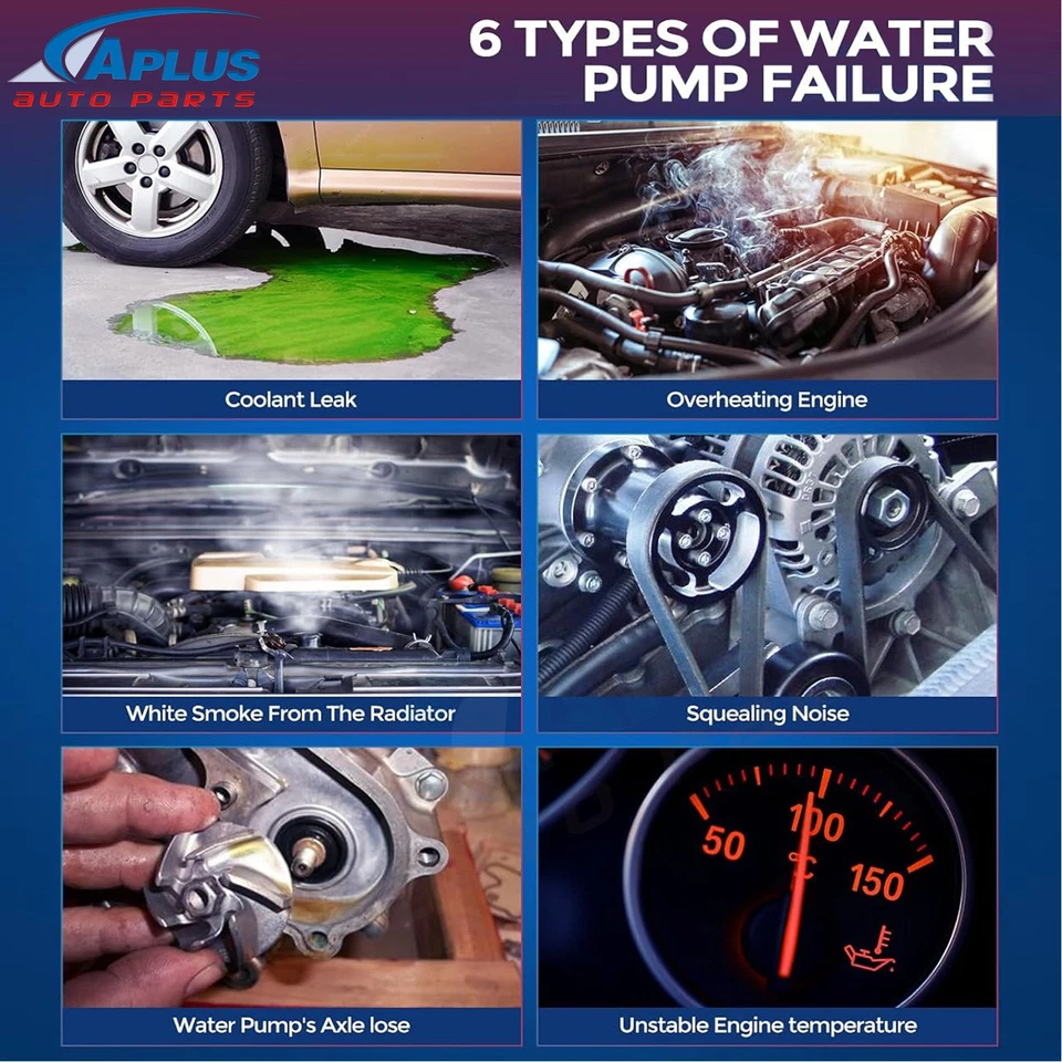 Engine Cooling Water Pump For 1991-93 Ford F-700 F-800 B-700 F-600 L6 6.6L 7.8L - Image 4 of 4