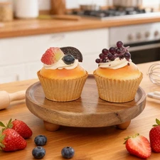 Wood Pedestal Stand Wood Riser Multifunctional Sturdy Decorative Tray Display