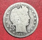 1894O US Barber SILVER Quarter "New Orleans" Mint! Old US Coin!