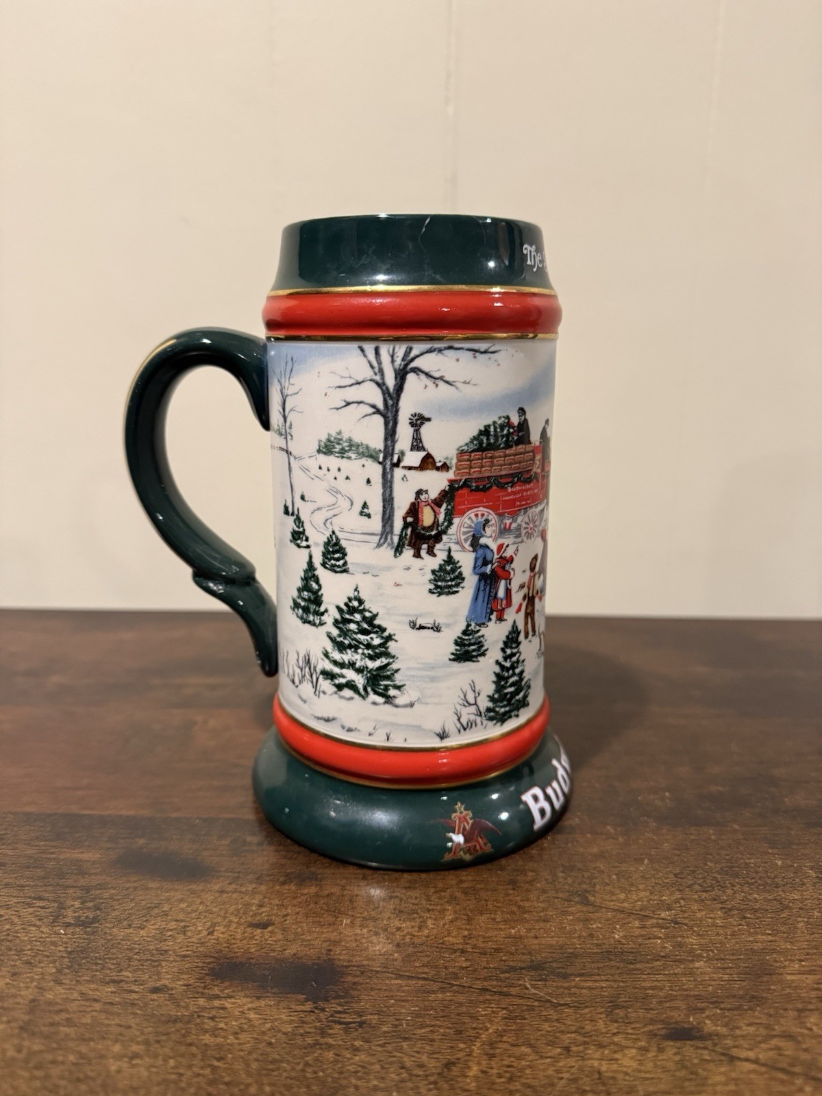 Lot of 3 Vintage Budweiser Holiday Christmas Beer Steins 1990-192 Clydesdales