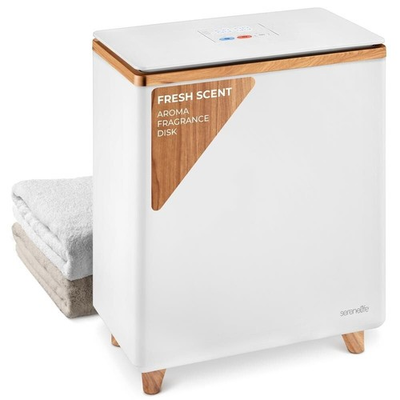 #ad SereneLife Rectangular Towel Warmer Bucket Large Capacity Natural Wood $99.99