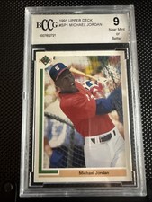 1991 Upper Deck #SP1 Michael Jordan Baseball Rookie Card BGS BCCG 9 Near Mint+