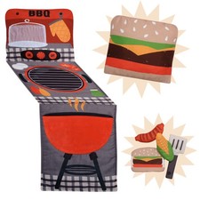 Lambs  Ivy Interactive 2-n-1 Soft Toddler Hamburger/Barbeque Pillow Play Set