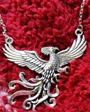 Flying Phoenix Necklace Silver Fire-bird Wing Pendant Comes Gift Boxed B96