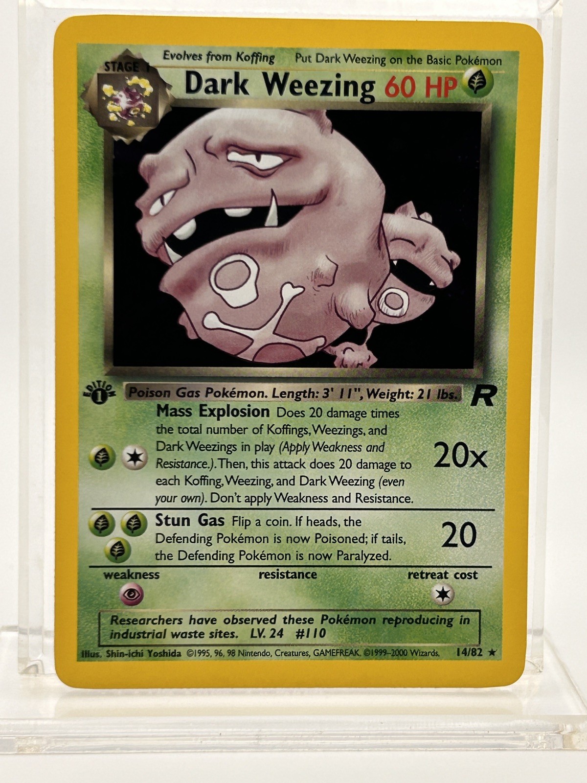 POKEMON CARD DARK WEEZING HOLO 1ST EDITION TEAM ROCKET 14/82 NEAR MINT #14