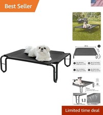 Elevated Dog Bed Cot with Powder-Coated Steel Frame  Breathable Mesh - 28x22x8