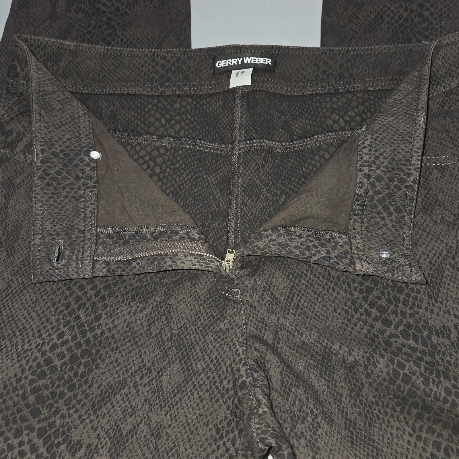 Gerry Weber Brown Python Snake Print Pants Cotton… - image 4