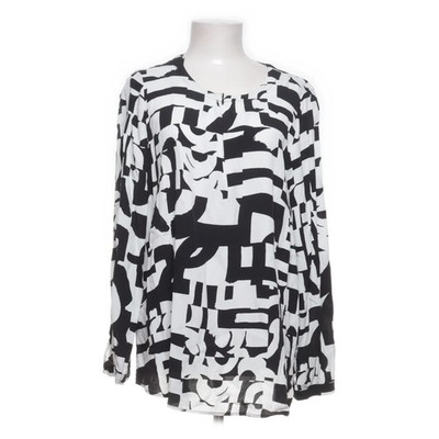 Selection by Ulla Popken, Bluse, Größe: 46/48, Schwarz/Weiß/Mehrfarbig #OSK