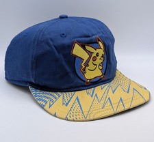 2016 Pokemon Youth Kids Pikachu Lightning Snapback Blue Yellow Cap Hat READ