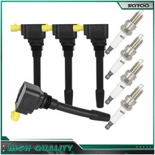 For Fiat 124 Spider 1.4L Turbocharged 2017-20 4PCS Ignition Coils & Spark Plugs