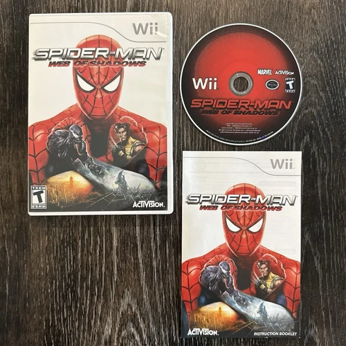 Spider-Man Web of Shadows Complete w/ Manual (Nintendo Wii, 2008) Tested & Works