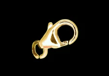 7mm TINY 18k Solid Yellow GOLD Lobster Teardrop Pear Trigger Clasp Open Jump