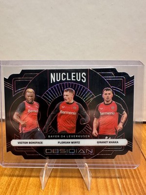 2024-25 Panini Obsidian Nucleus #/50 Wirtz, Xhaka & Boniface Leverkusen