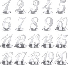 20 Pcs Table Numbers Wedding Acrylic Table Numbers for Wedding Reception Stands