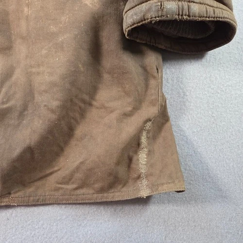 Vintage Barnstormer Coat Mens Small Brown Moleskin Shearling Lined Leather Trim image 5