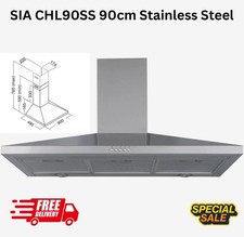 SIA CHL90SS 90cm Stainless Steel Chimney Cooker Hood working Condition Open Box