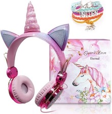 TCJJ Unicorn Kids Headphones for Girls Children Teens, Wired Headphones for K...