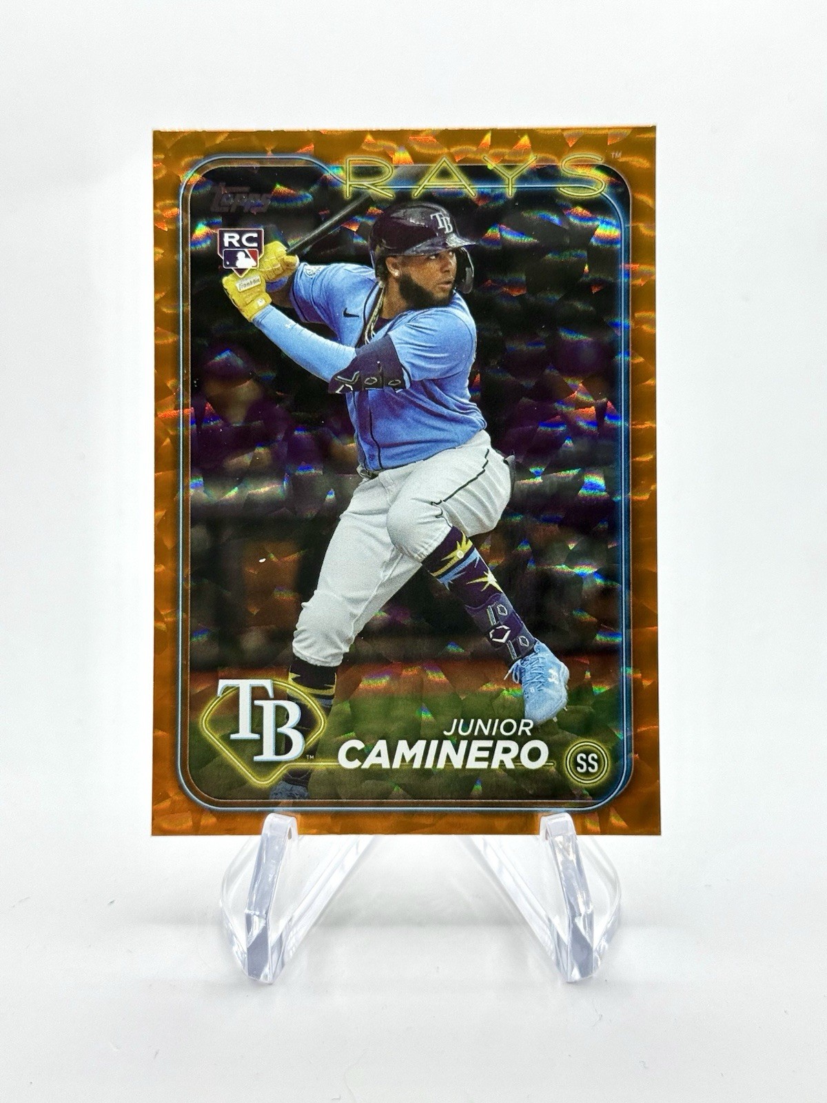 2024 Topps Series 2 Junior Caminero /299 (RC) Orange Foil #628 - Rays
