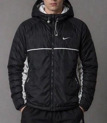 Vintage Nike Reversible Winterjacke Fleece Windbreaker Schwarz Weiß L