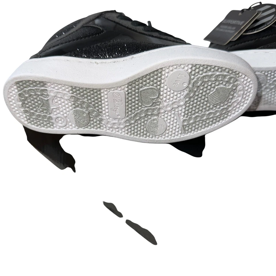 Pastelería Pop Tarta Brillo Negro Blanco Zapatillas Altas Zapatos Jóvenes Niños Foto 4 de 4