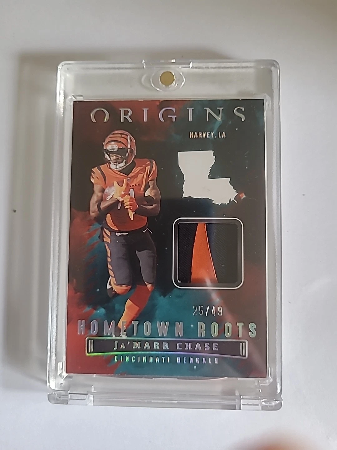 JaMarr Chase Panini Origins Rookie Patches #RPJC Orange