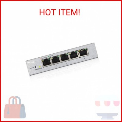 Zyxel 5-Port Gigabit Ethernet Web-Managed Switch | VLAN Support | Sturdy Metal C