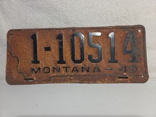 Vintage 1949 Montana License Plate