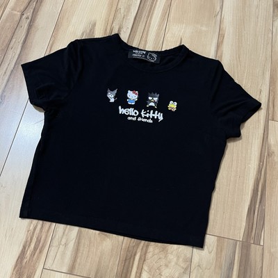 Hello Kitty And Friends X Forever 21 Black Graphic Crop Top Baby Doll T Shirt
