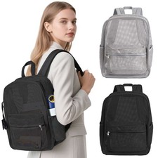 Unisex Multi-Purpose with Front Pocket Mesh Backpack - Black/Gray