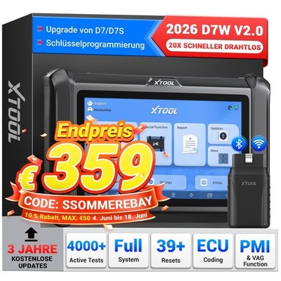 XTOOL D7W V2.0 Bidirektionales Scan-Tool ECU-Codierung Schlüsselprogrammierung