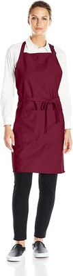 Uncommon Threads Unisex Adjustable Butcher Apron, 2 Pockets One Size, Burgundy 