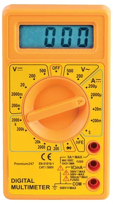 KINGAVON Digital Voltmeter + Battery Ammeter Ohmmeter Multimeter Volt AC DC Tester Meter