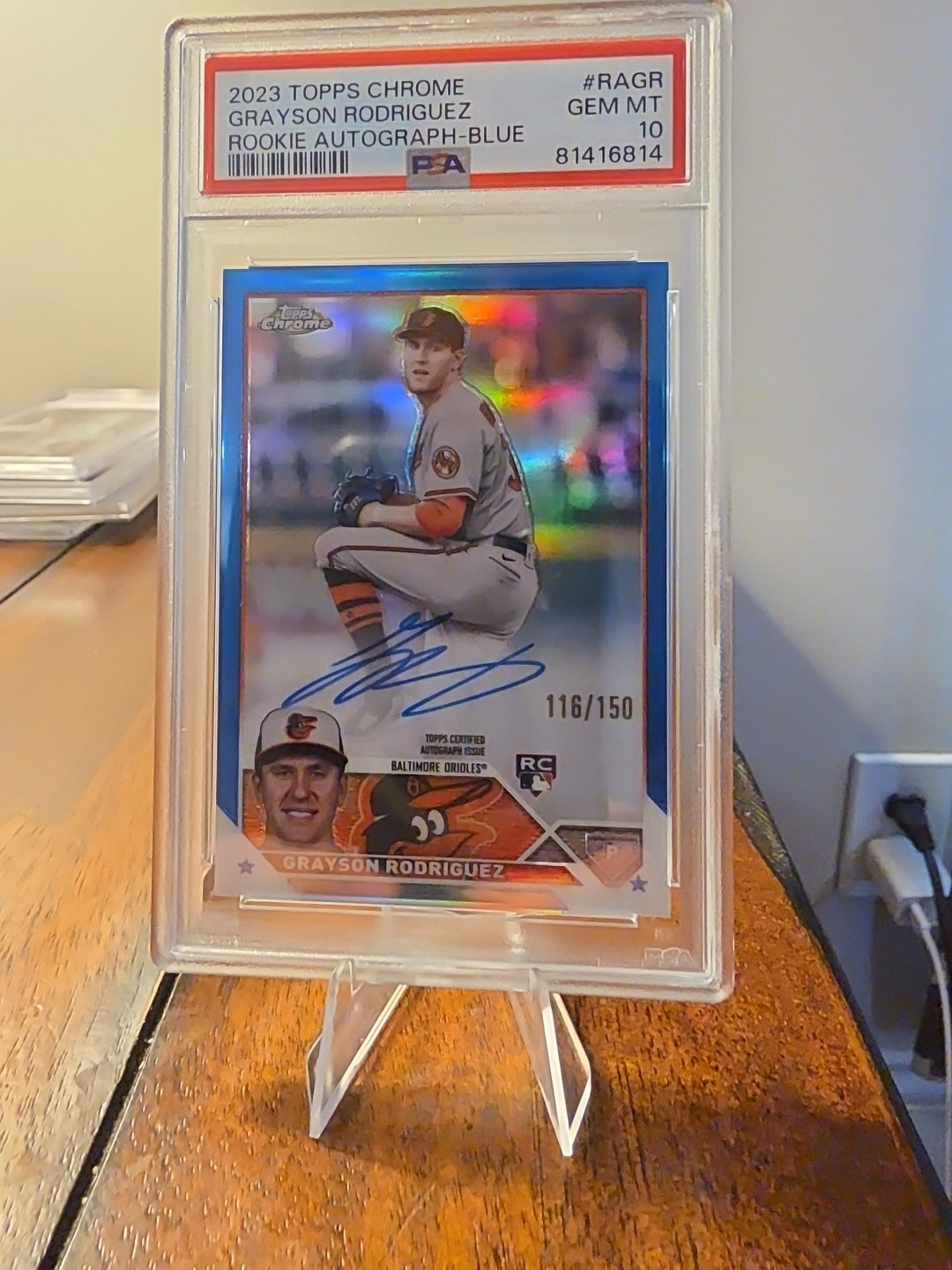 2023 Topps Chrome - Rookie Autographs Grayson Rodriguez #RA Blue Refractor /150