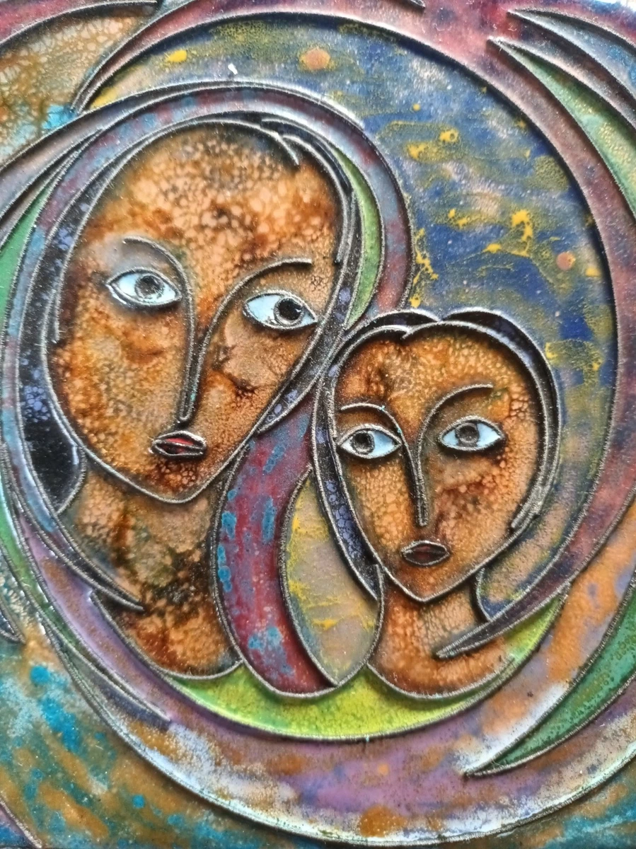 Maria mit Kind, Kupfer/Emaillebild