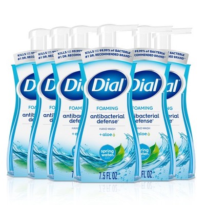 Dial Antibacterial Defense Foaming Hand Soap + 7.5 Ounce (Pack of 6), Blue 