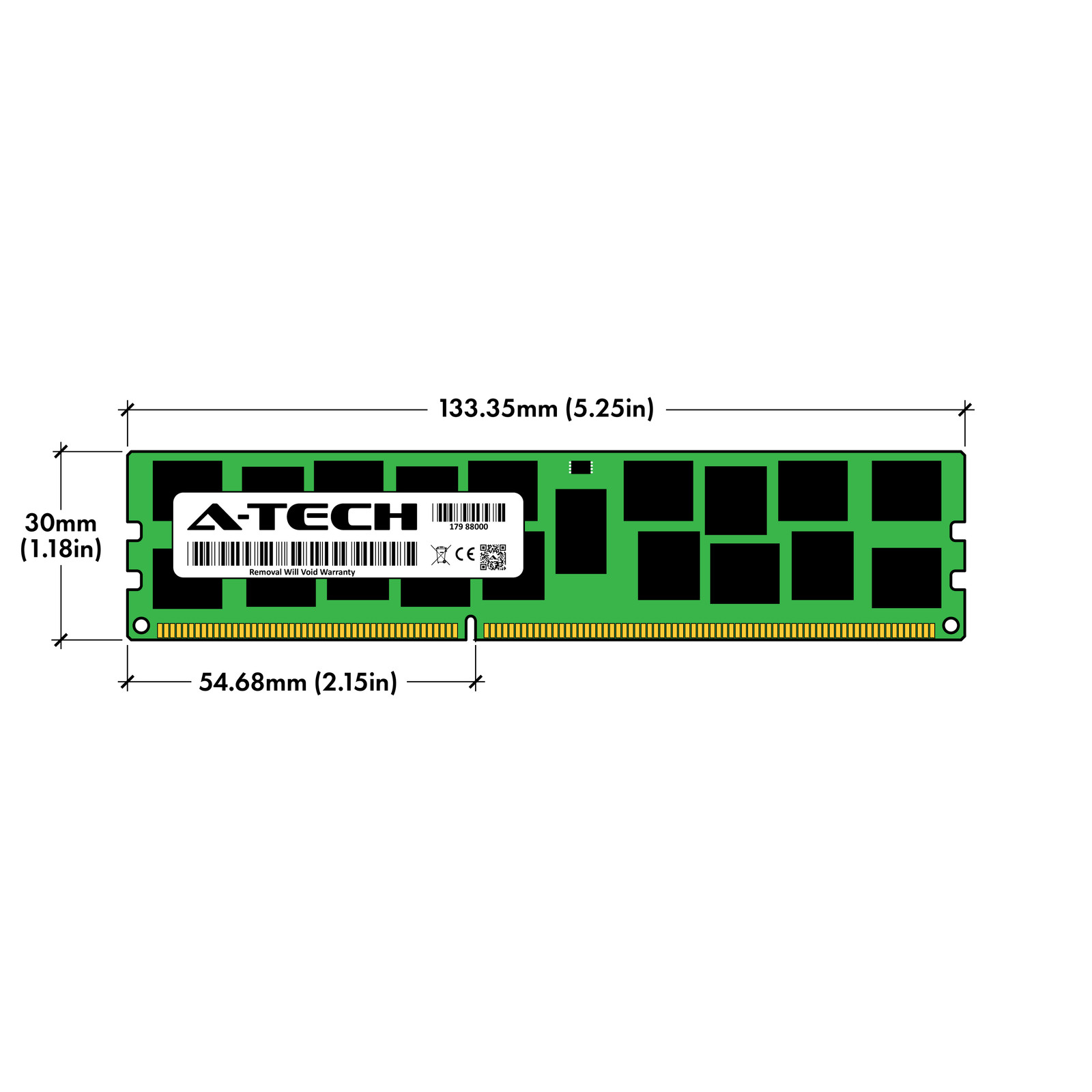 A-Tech 96GB 6x 16GB 4Rx4 PC3-8500R DDR3 1066MHz ECC RDIMM REG Server Memory RAM